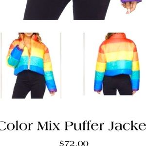 rainbow puffer jacket